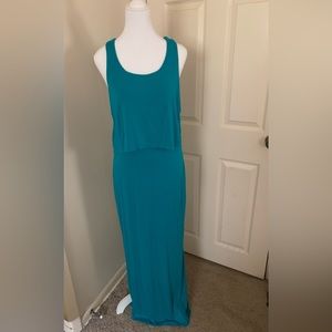 Sexy yet comfortable turquoise tank dress with peekaboo back!